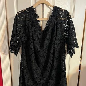 Black off the shoulder lace dress